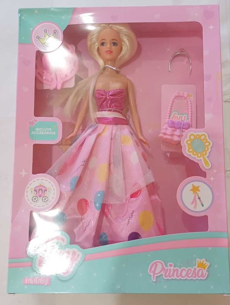 MUÑECA TINY PRINCESS CON ACCESORIOS EN CAJA
