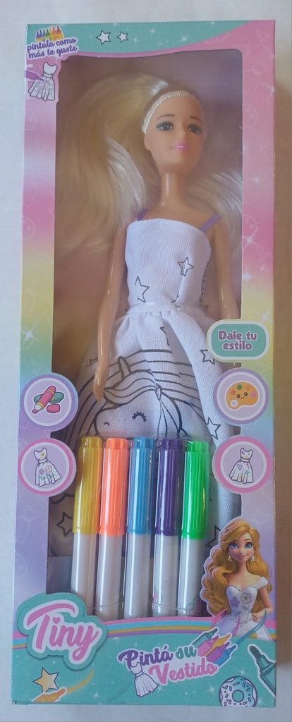 TINY MUÑECA PARA PINTAR C/FIBRAS