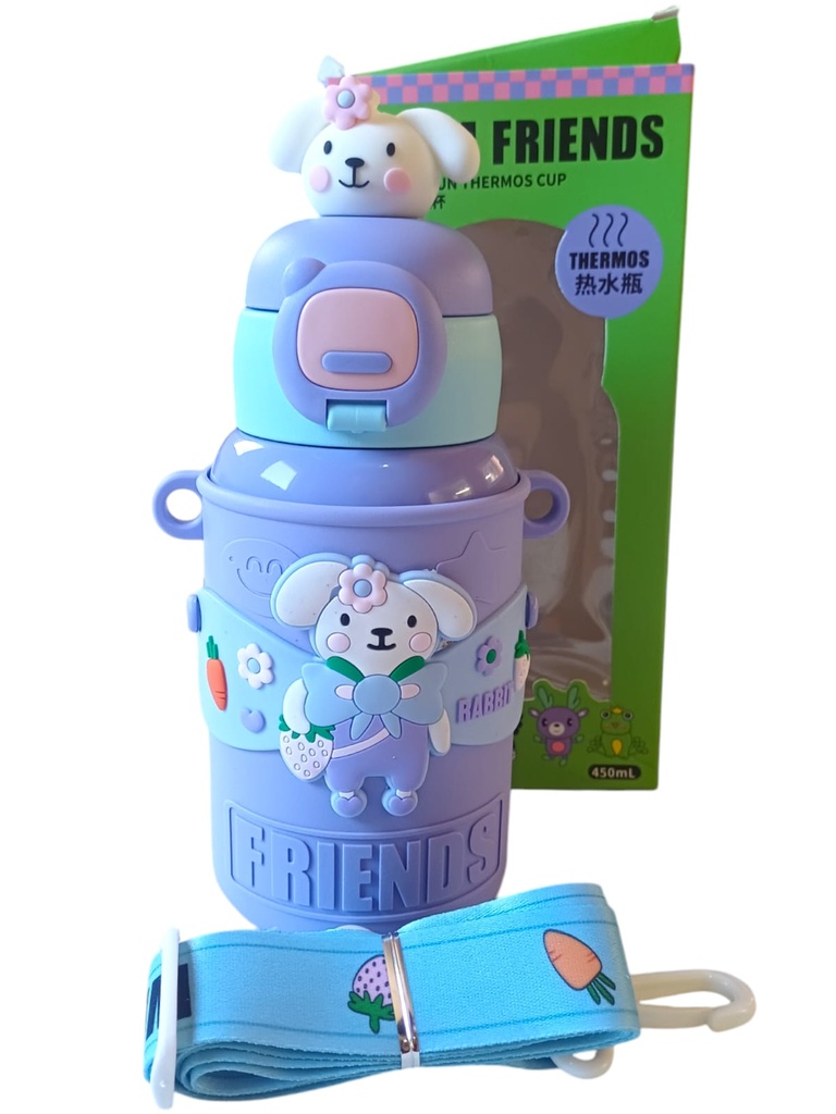 BOTELLA ACERO INFANTIL C/CORREA 450ML