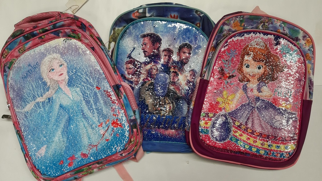 🔵Mochila Personajes Lentejuela Varios Modelos