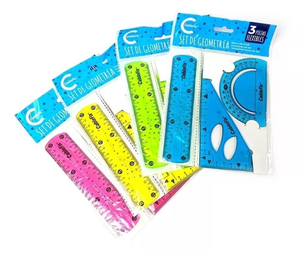 🔵Set Flexible de Reglas 20cm Geometria 4pc En Bolsa Twistn Flex (1)