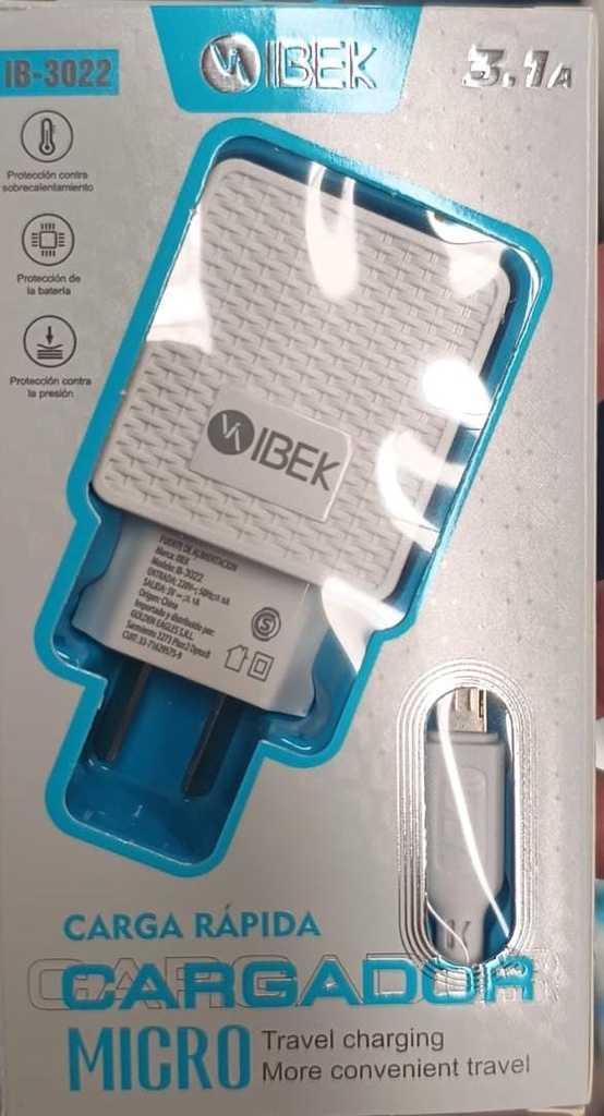 CARGADOR 3.1A V8 IBEK