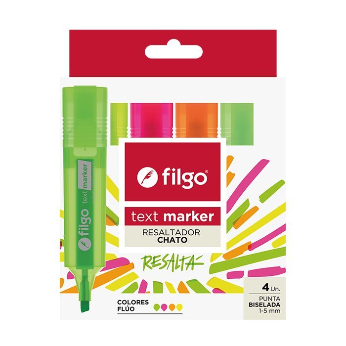 🔵RESALTADORES FILGO TEXT FLUO 4 UN
