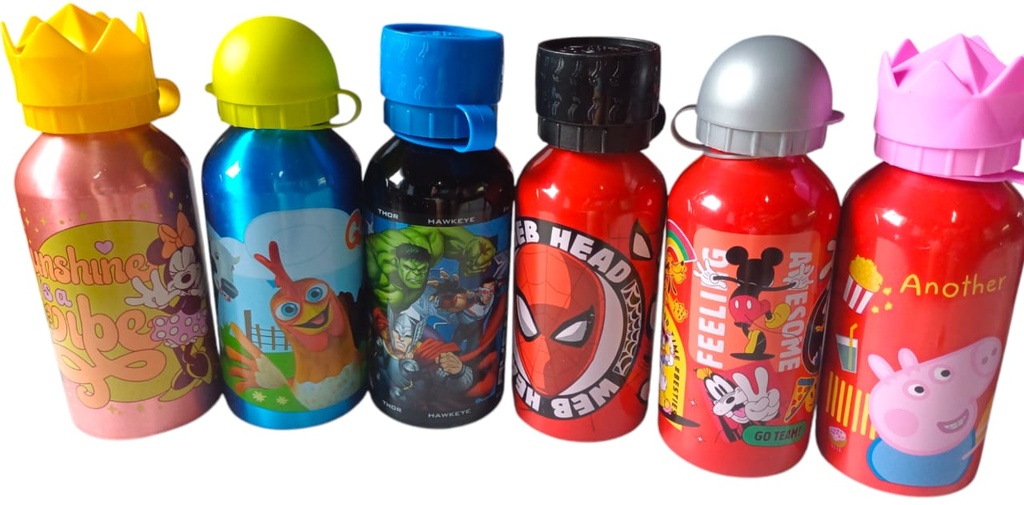 BOTELLA DE ALUMINIO 400ML PERSONAJES