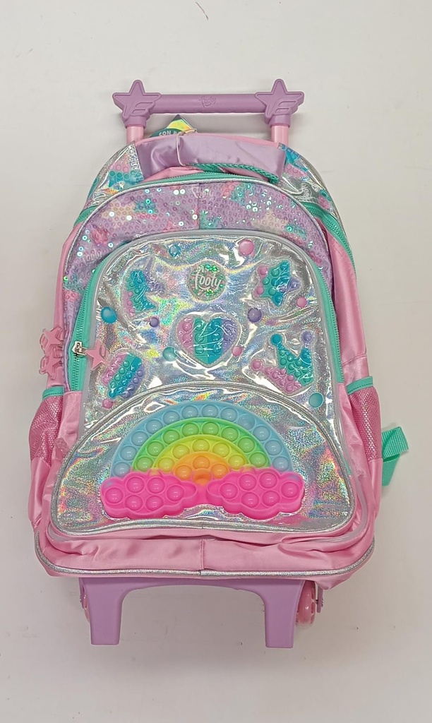 🔵Mochila Carro Footy Con Led 18" (Arcoiris)