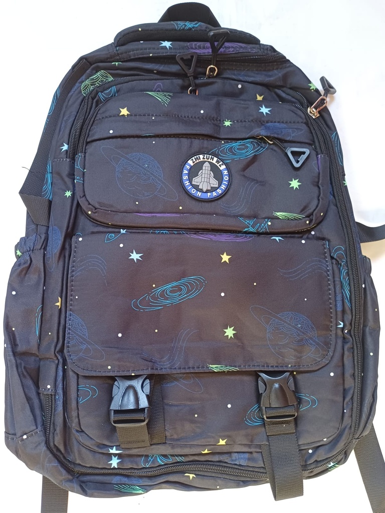 🔵MOCHILA FASHION ESPACIO C/BROCHES