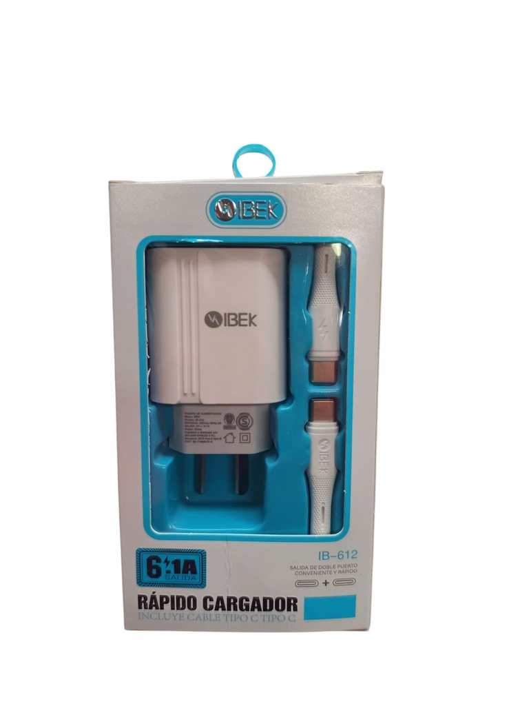 CARGADOR A+C IBEK 6.1A CON CABLE C A C