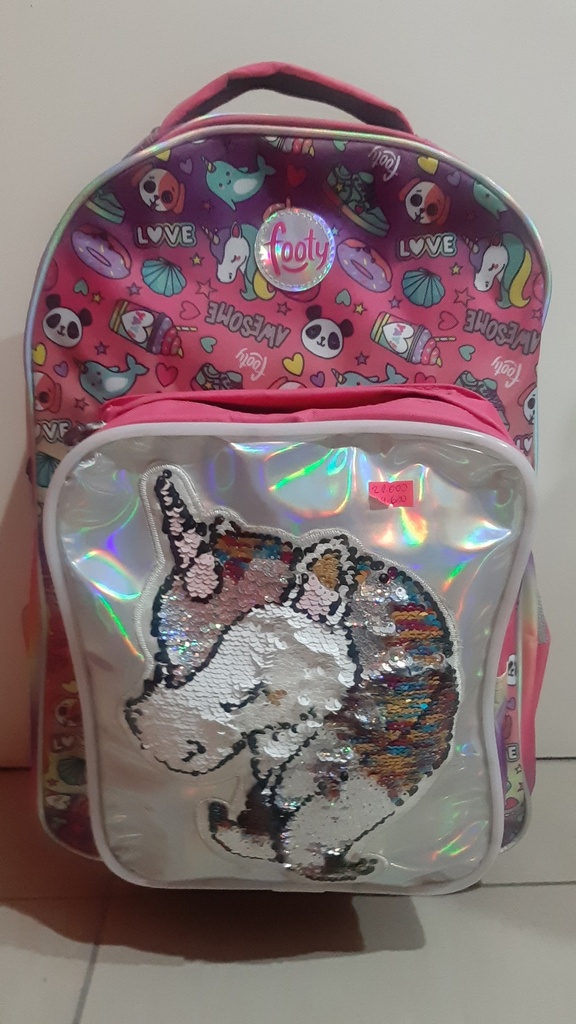 Mochila Carro Footy Unicornio Con Luz