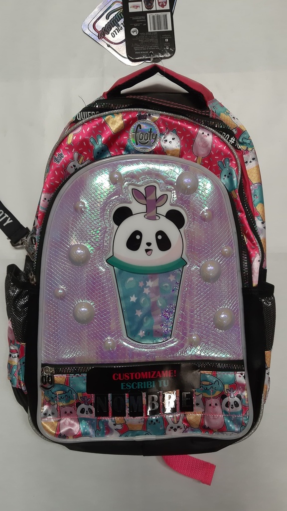 🔵Mochila Footy Panda Malteada Con Luz