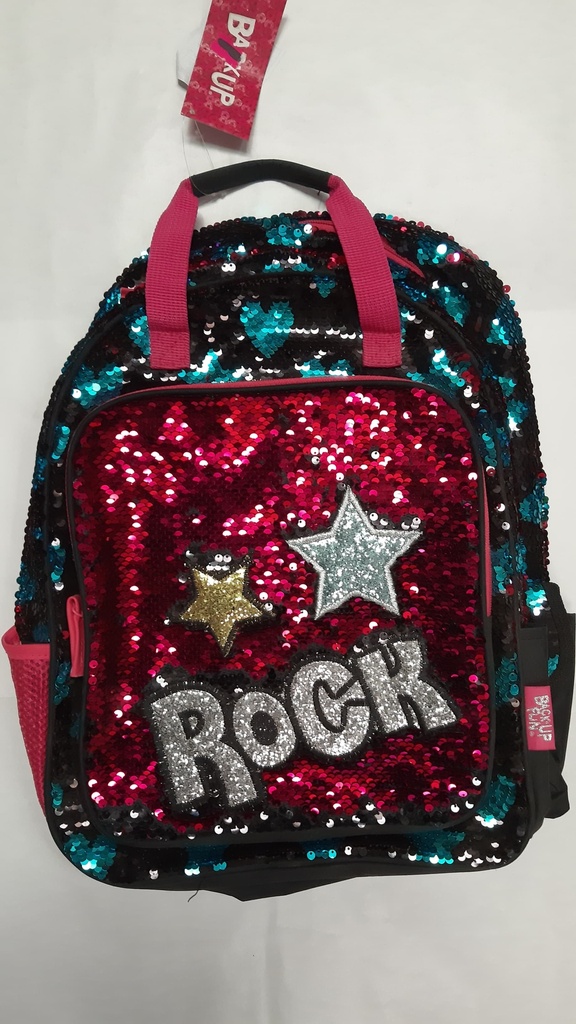 🔵Mochila Back Up Rock Lentejuelas