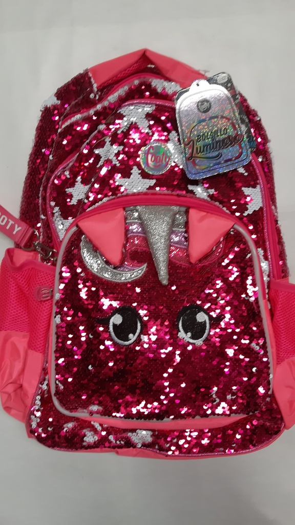 🔵Mochila Footy Unicornio Lentejuelas Premium