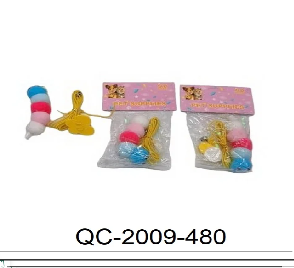 JUGUETE DE MASCOTA GATO POMPON E HILO