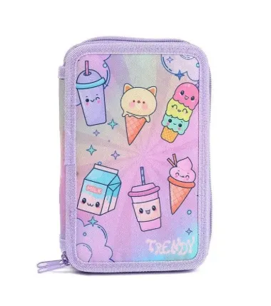 🔵CARTUCHERA ESCOLAR 2 PISOS TRENDY C/UTILES