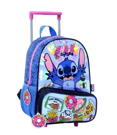 🔵Mochila Carro Wabro 12" Stitch Snacks