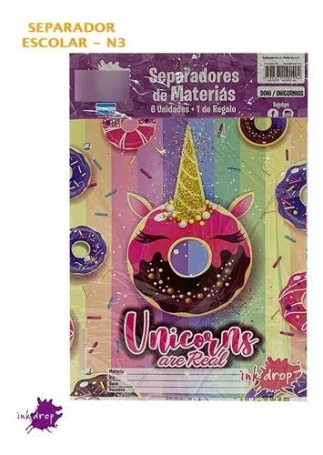 🔵SEPARADORES DE MATERIAS N°3 X6 INK DROP