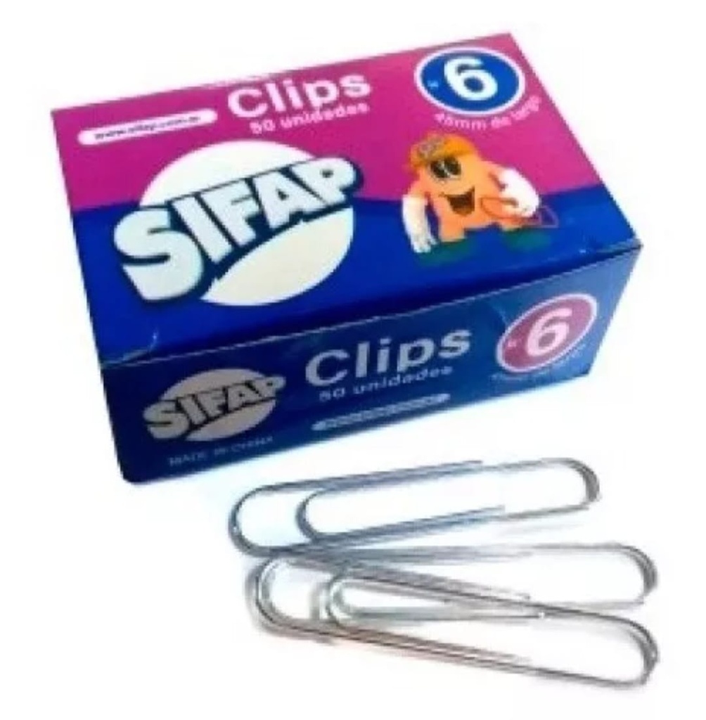 🔵Clips n6 Metalicos Sifap 50 Unidades