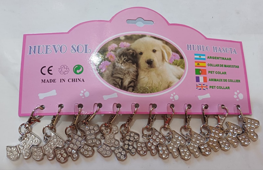 CHAPITA D/PERRO C/ DIAMANTES