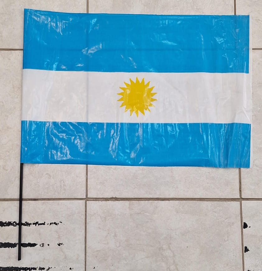 BANDERA PLASTICA ARGENTINA 60X55CM